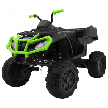 Quad XL ATV 2,4GHz na akumulator dla dzieci Czarno-Zielony + Pilot + Napęd 4x4 + Bagażnik + Wolny Start + EVA + Audio LED